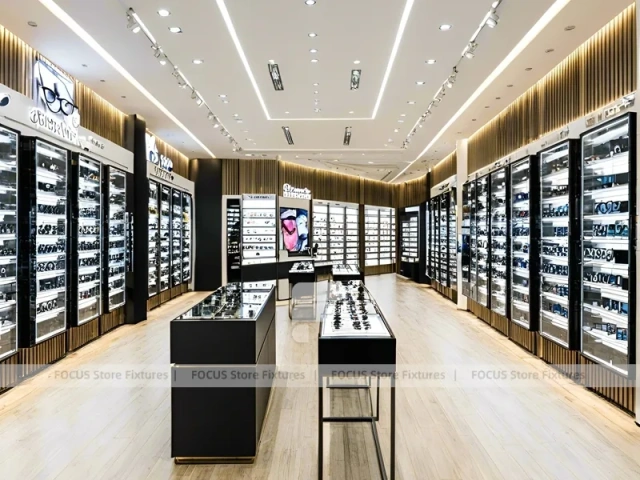 Gallery Black Vision Retail Walkway with Screen-Integrated Side Walls