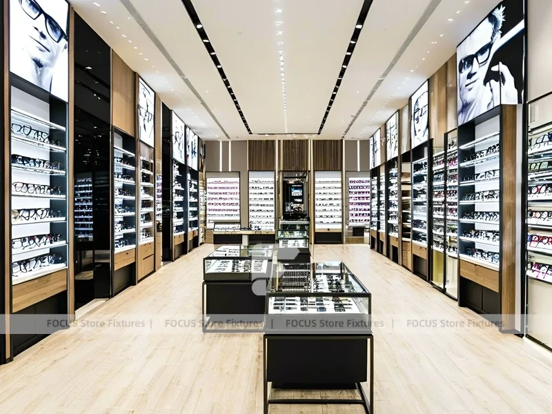 Gallery Black Vision Retail Walkway with Screen-Integrated Side Walls
