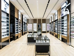 Gallery Black Vision Retail Walkway with Screen-Integrated Side Walls