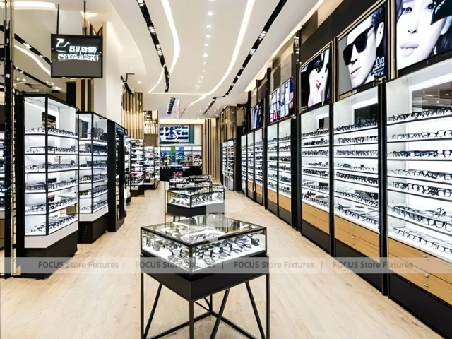 Gallery Black Vision Retail Walkway with Screen-Integrated Side Walls