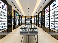 Gallery Black Vision Retail Walkway with Screen-Integrated Side Walls