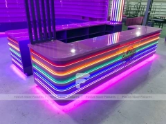 Glow Stripe Sweet Mall Kiosk with Open Merchandising Bay