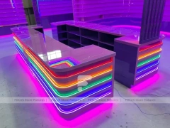 Glow Stripe Sweet Mall Kiosk with Open Merchandising Bay