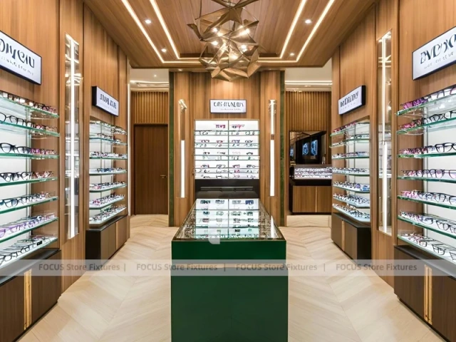 Golden Timber Vision Boutique Corridor with Layered Wall Shelving