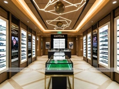 Golden Timber Vision Boutique Corridor with Layered Wall Shelving