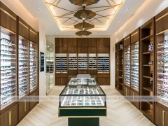 Golden Timber Vision Boutique Corridor with Layered Wall Shelving