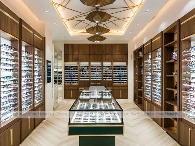 Golden Timber Vision Boutique Corridor with Layered Wall Shelving