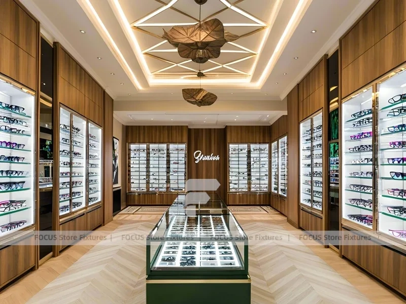 Golden Timber Vision Boutique Corridor with Layered Wall Shelving