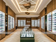 Golden Timber Vision Boutique Corridor with Layered Wall Shelving
