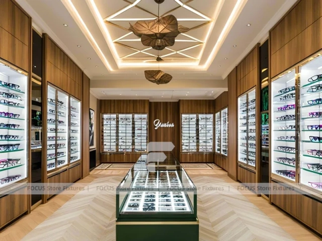 Golden Timber Vision Boutique Corridor with Layered Wall Shelving