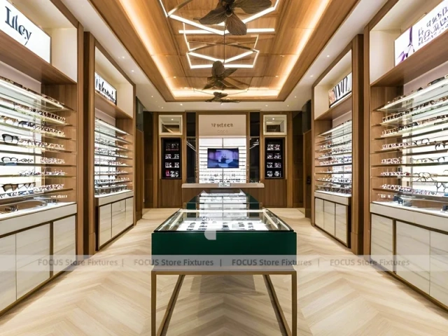Golden Timber Vision Boutique Corridor with Layered Wall Shelving
