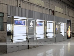 Illuminated Perfume Showcase Wall With Digital Lightboxes