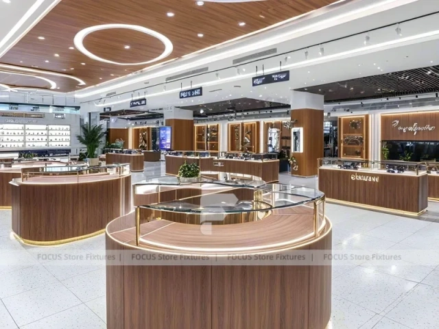 Linear Walnut Eyewear Retail Gallery for Premium Eyewear Boutique