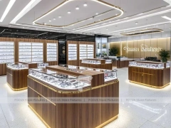 Linear Walnut Eyewear Retail Gallery for Premium Eyewear Boutique