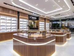 Linear Walnut Eyewear Retail Gallery for Premium Eyewear Boutique