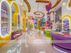 Lollipop Pop Sweet Retail Space with Tiered Candy Islands