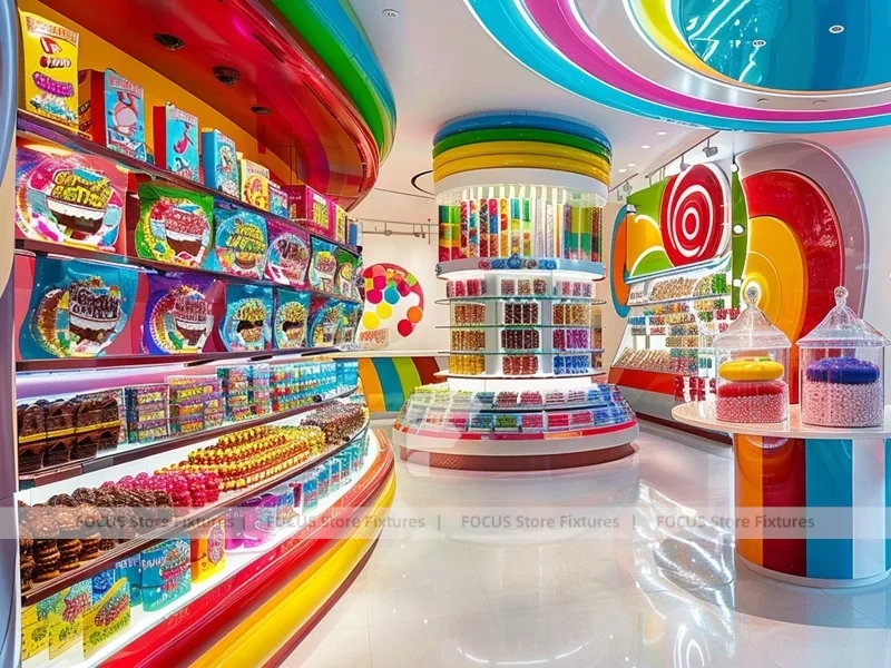Lollipop Pop with Tiered Candy Islands Sweet Retail Space