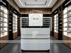 Luxury Consultation Vision Retail Studio with Poster-Lit Display Wall