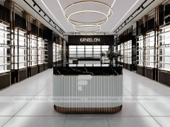 Luxury Consultation Vision Retail Studio with Poster-Lit Display Wall