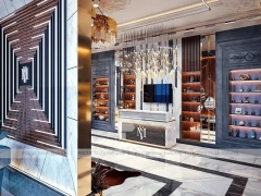 Luxury Dark Wood Perfume Flagship Boutique
