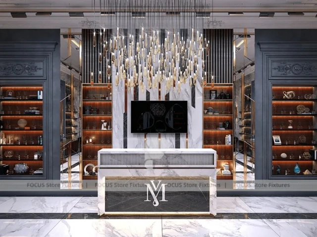 Luxury Dark Wood Perfume Flagship Boutique
