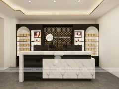 Luxury Perfume Reception Counter With Marble Front