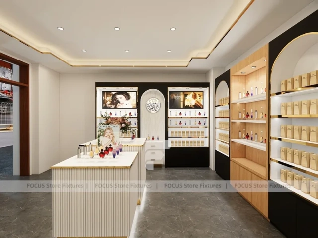 Luxury Perfume Reception Counter With Marble Front
