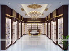 Luxury Plum Gold Perfume Corridor Display