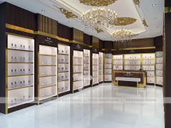 Luxury Plum Gold Perfume Corridor Display