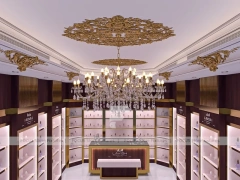 Luxury Plum Gold Perfume Corridor Display