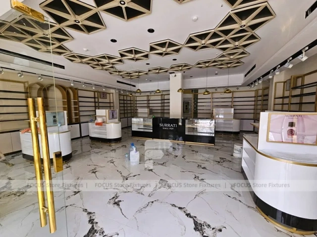 Luxury White Gold Perfume Boutique Layout