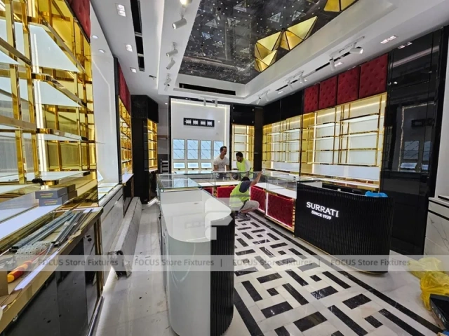 Luxury White Gold Perfume Boutique Layout