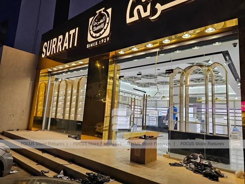 Luxury White Gold Perfume Boutique Layout