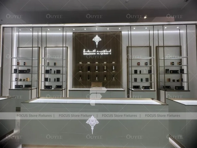 Luxury White Gold Perfume Boutique Layout