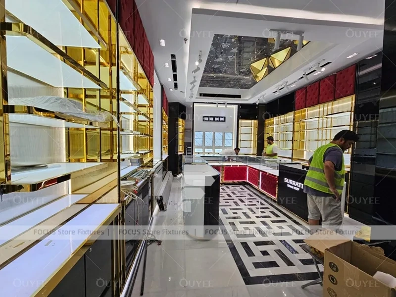 Luxury White Gold Perfume Boutique Layout