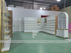 Minimal White Perfume Corner Wall System