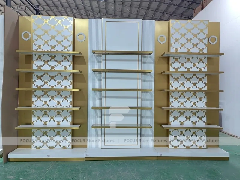 Minimal White Perfume Corner Wall System