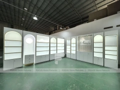 Minimal White Perfume Wall Set With Arch Niches