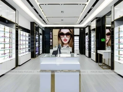 Minimal White Vision Retail Display with Glass Service Island