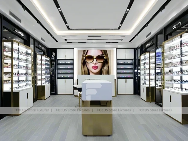 Minimal White Vision Retail Display with Glass Service Island