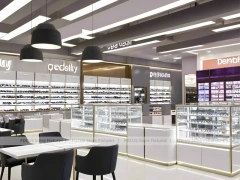 Mint Accent Eyewear Service Lounge with Fluted Mint Counter