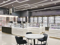 Mint Accent Eyewear Service Lounge with Fluted Mint Counter