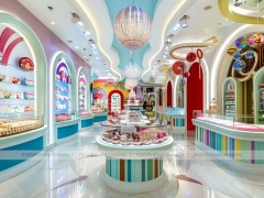 Mint Blush Confectionery Gallery Store with Symmetrical Island Counters