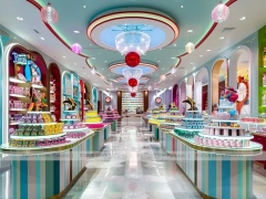 Mint Blush Confectionery Gallery Store with Symmetrical Island Counters