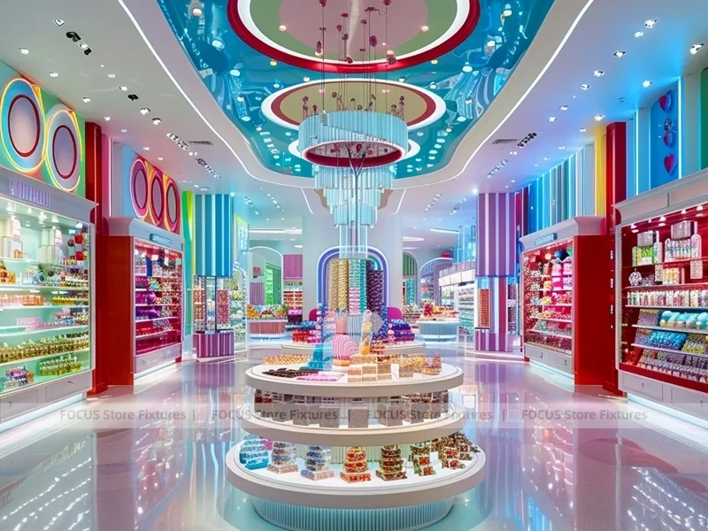 Mint Blush Confectionery Gallery Store with Symmetrical Island Counters