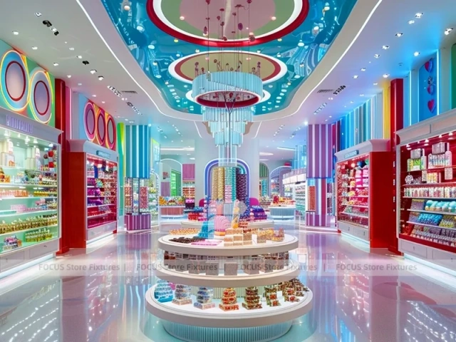 Mint Blush Confectionery Gallery Store with Symmetrical Island Counters