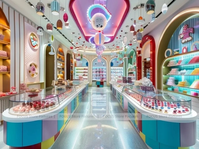 Mint Blush with Symmetrical Island Counters Confectionery Gallery Store