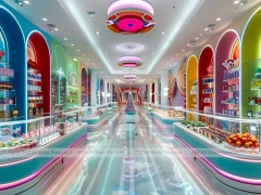 Mint Blush with Symmetrical Island Counters Confectionery Gallery Store