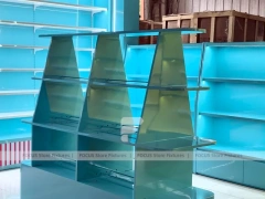 Mint Pop Candy Shelf Fixture with Rounded Corner Shelves