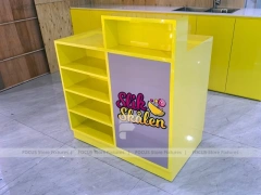 Mint Pop Candy Shelf Fixture with Rounded Corner Shelves